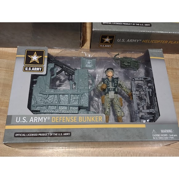 Lot of 3 U.S. Army Playsets Helicopter Playset Defense Bunker Patrol Vehicle New - Picture 4 of 11